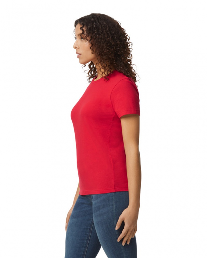 Red Gildan 65000L Midweight Women's T-Shirts | IHEA58241