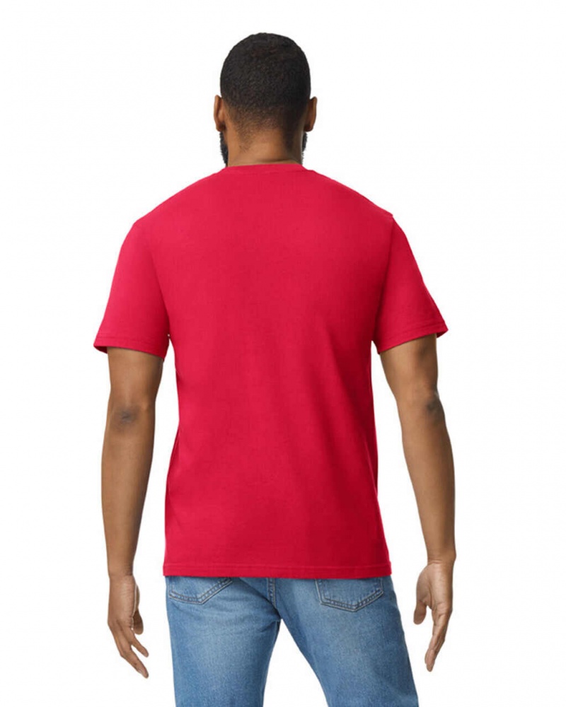 Red Gildan 65000 Midweight Men's T-Shirts | GOAF87149