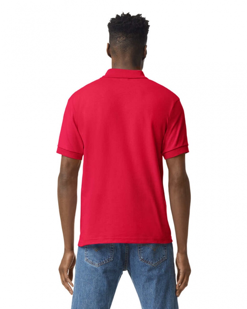 Red Gildan 8800 Polo Men's Polo | ISJX94327