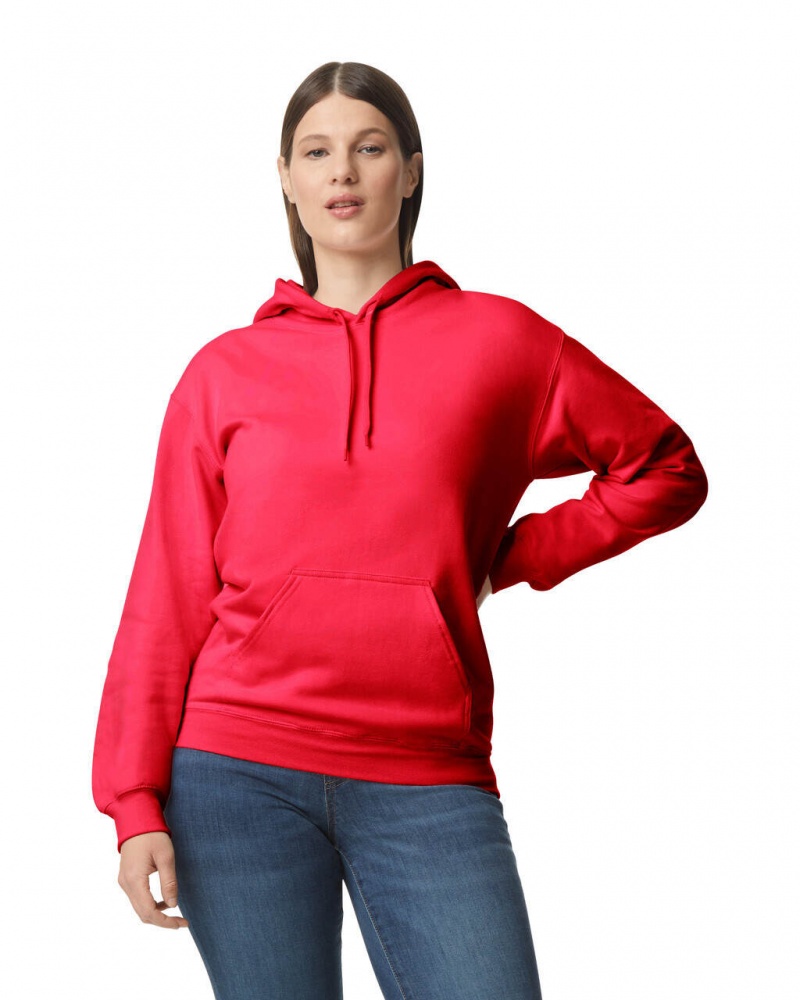 Red Gildan SF500 Midweight Fleece Women\'s Hoodie | CHWS83062