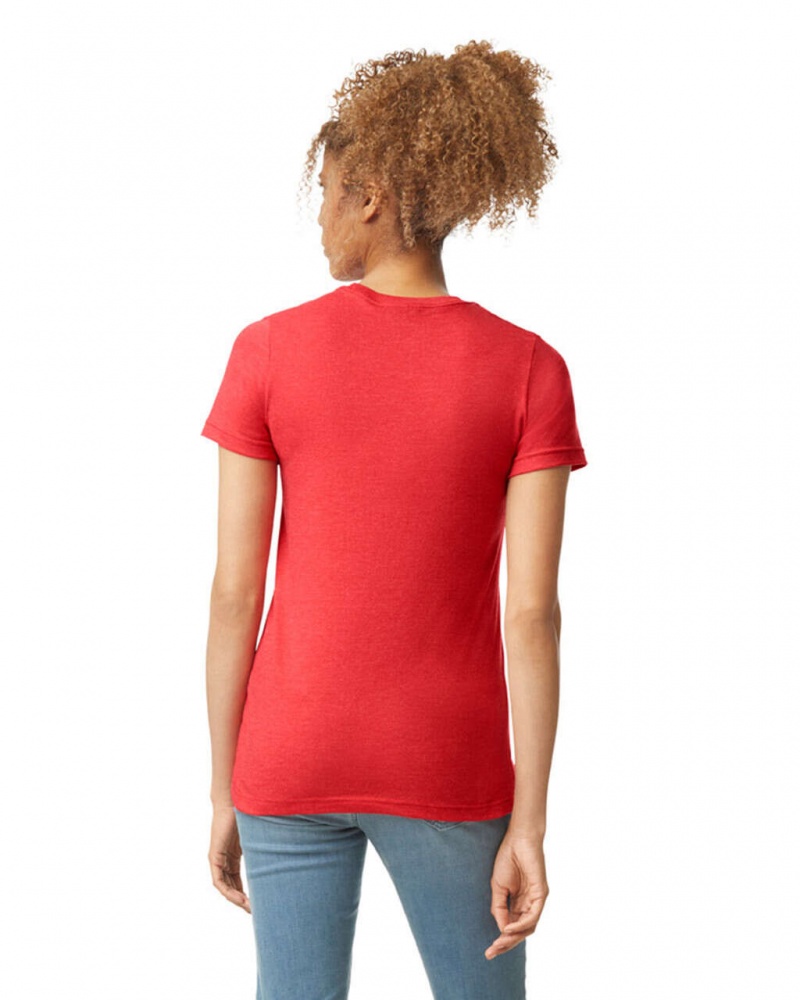 Red Mist Gildan 67000L CVC Women's T-Shirts | DPGW37814