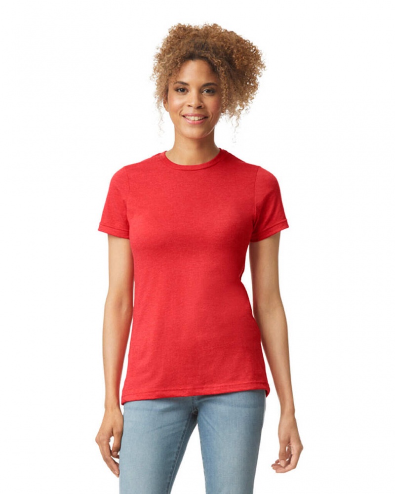 Red Mist Gildan 67000L CVC Women\'s T-Shirts | DPGW37814