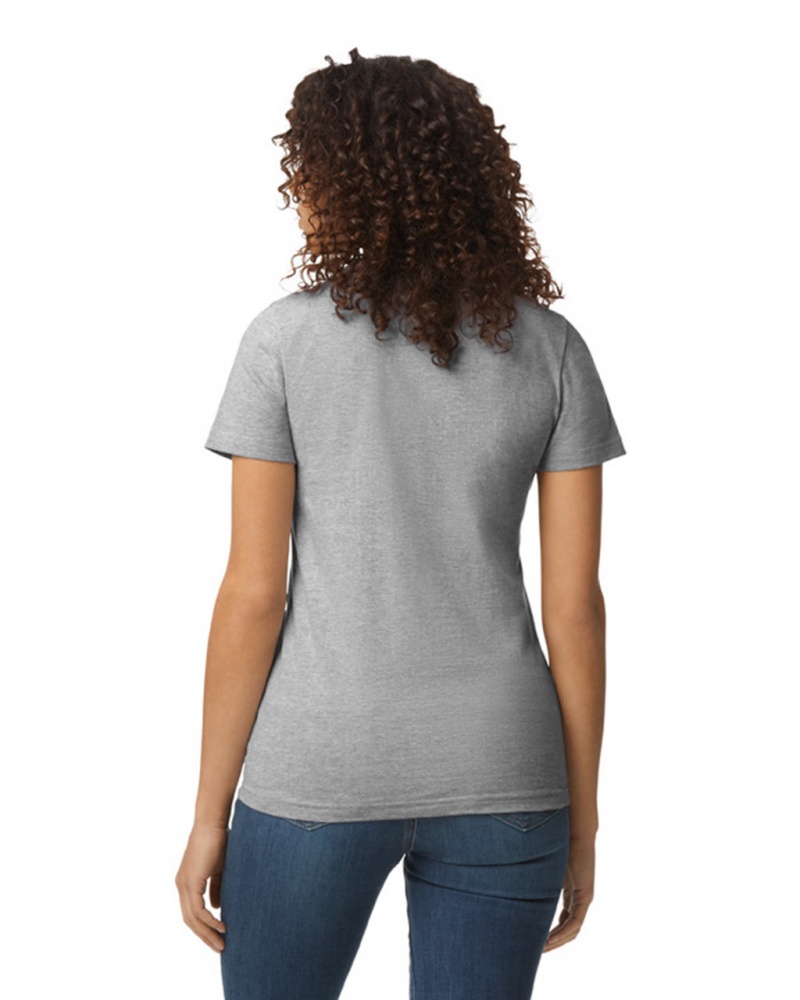 Ring Spun Sport Grey Gildan 65000L Midweight Women's T-Shirts | NHPY65839