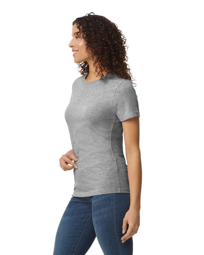 Ring Spun Sport Grey Gildan 65000L Midweight Women's T-Shirts | NHPY65839