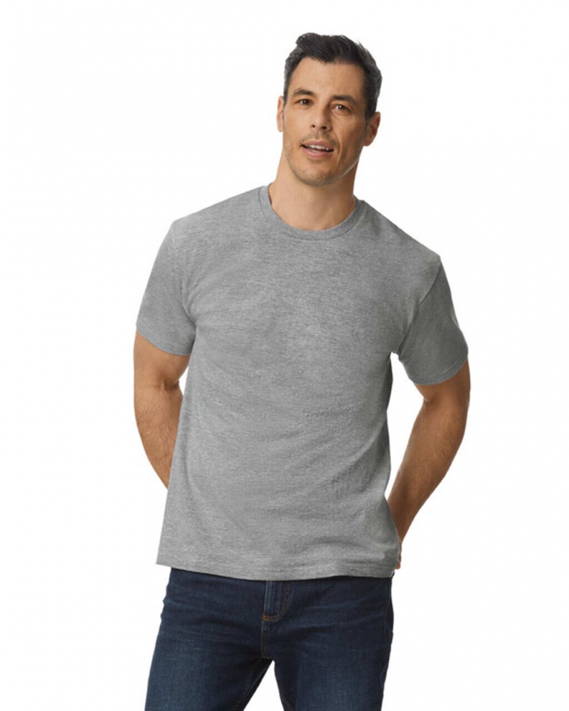 Ring Spun Sport Grey Gildan 65000 Midweight Men\'s T-Shirts | JUOI78315