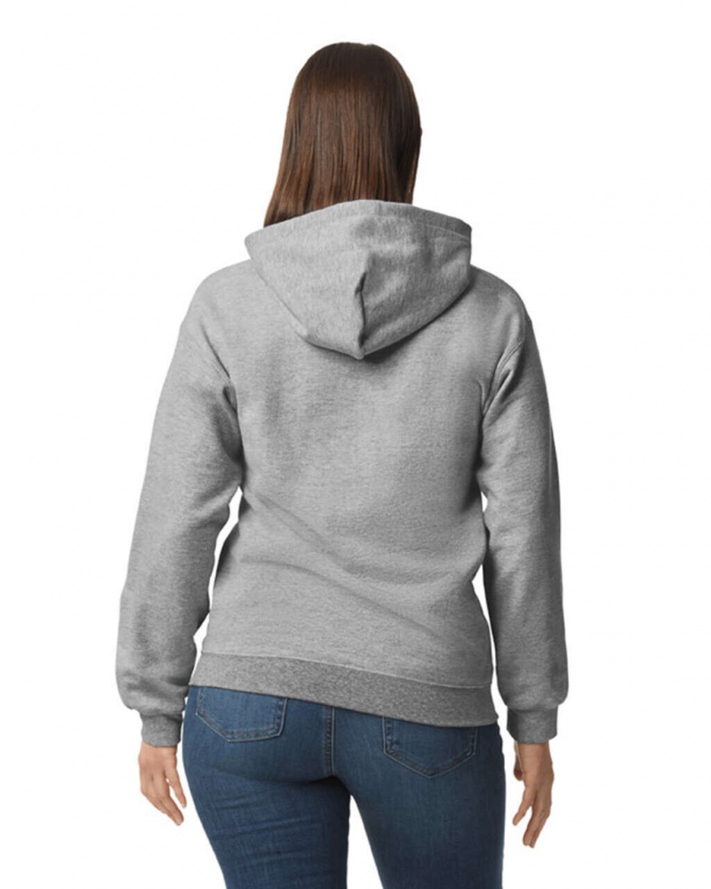 Ring Spun Sport Grey Gildan SF500 Midweight Fleece Women's Hoodie | ELWI40573