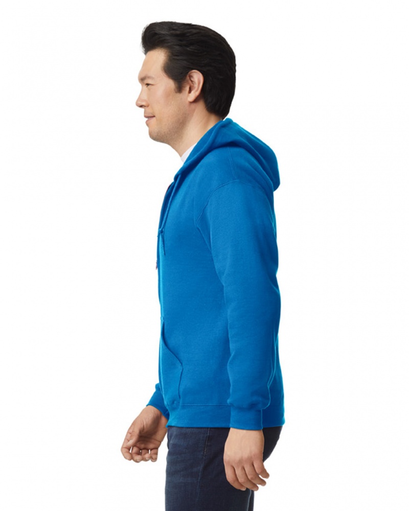 Royal Gildan 18600 Full Zip Hoodie Men's Sweatshirt | JEZV64012