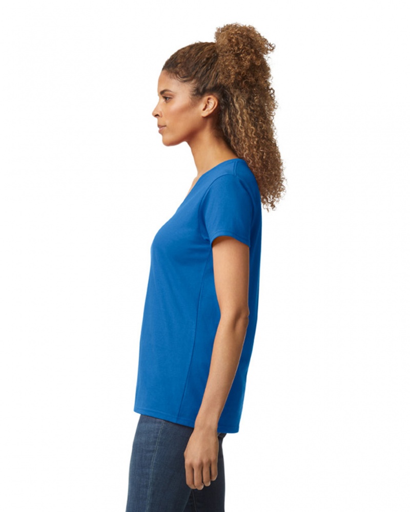 Royal Gildan 5V00L V-Neck Women's T-Shirts | VMTQ45093