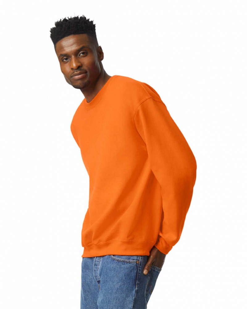 S Orange Gildan 18000 Crewneck Sweatshirt Men's Sweatshirt | EPNT85216