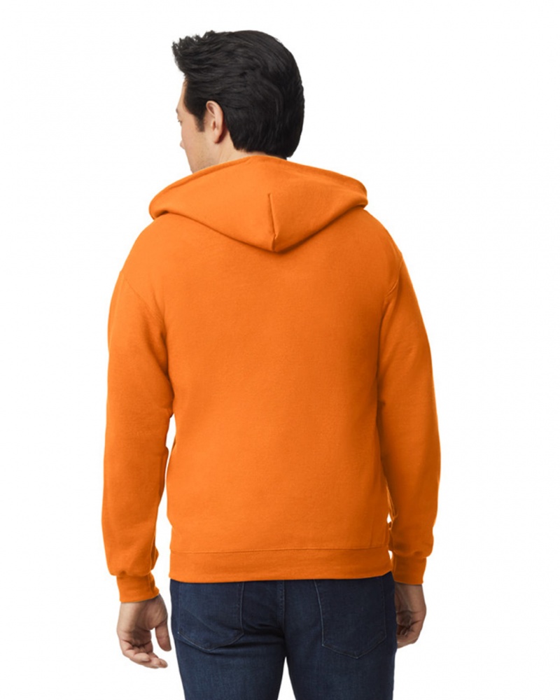 S Orange Gildan 18600 Full Zip Hoodie Men's Sweatshirt | VYLB72904