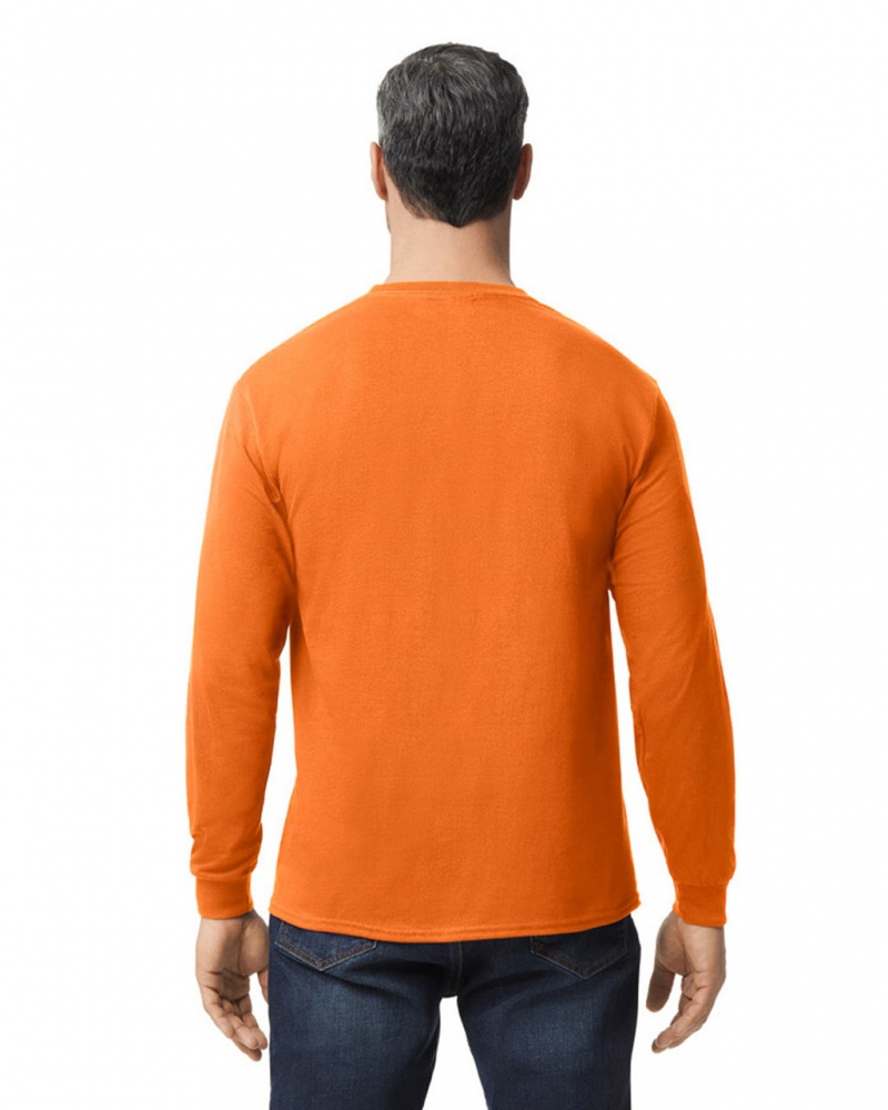 S Orange Gildan 5400 Long Sleeve Men's T-Shirts | ONGU79653