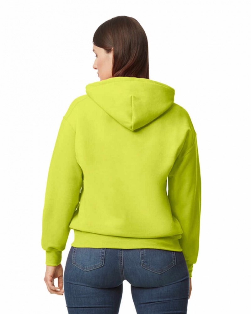 Safety Green Gildan 12500 Hoodie Women's Sweatshirt | YZJN78592