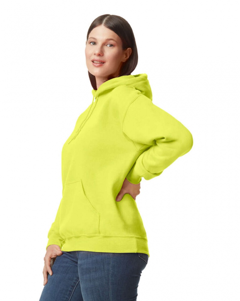 Safety Green Gildan 12500 Hoodie Women's Sweatshirt | YZJN78592