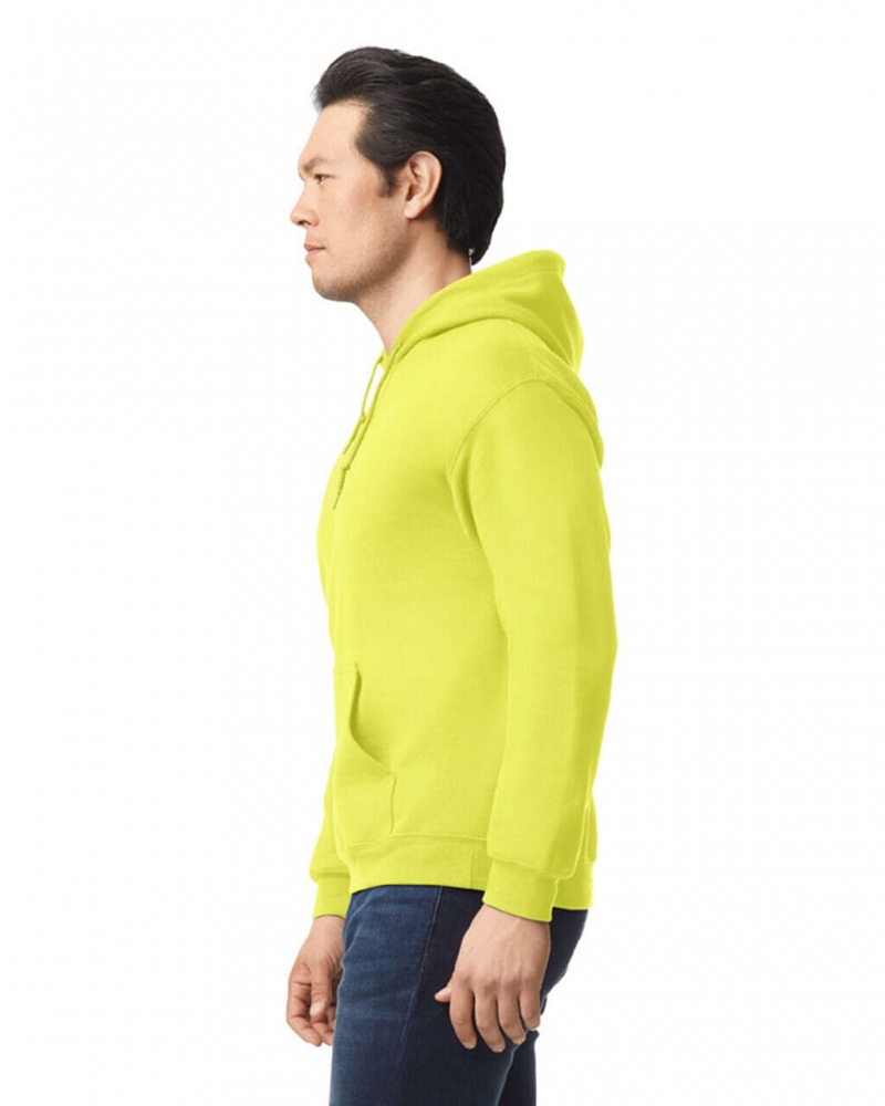 Safety Green Gildan 18500 Hoodie Men's Sweatshirt | IGKS73294