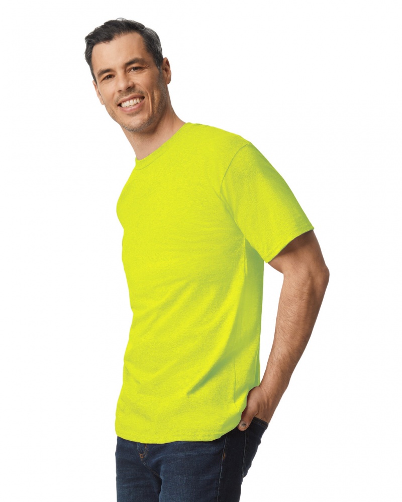 Safety Green Gildan 2000T Tall Men's T-Shirts | TVMO85467