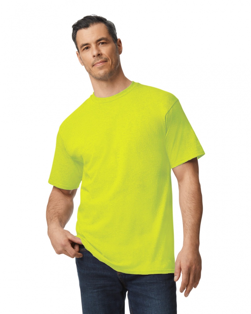 Safety Green Gildan 2000T Tall Men\'s T-Shirts | TVMO85467