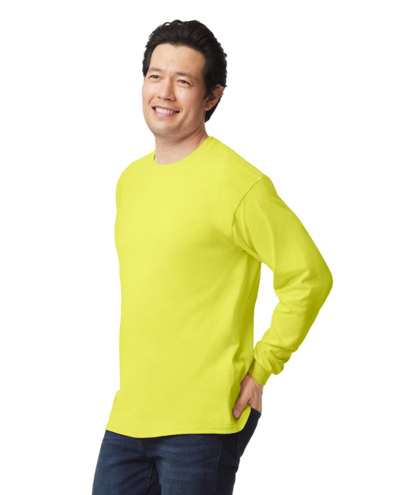 Safety Green Gildan 2400 Long Sleeve Men's T-Shirts | PHLI09457