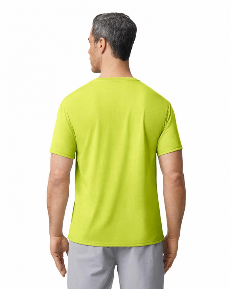 Safety Green Gildan 42000 Men's T-Shirts | WMHA36804