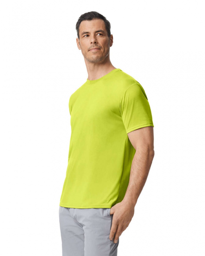 Safety Green Gildan 42000 Men's T-Shirts | WMHA36804