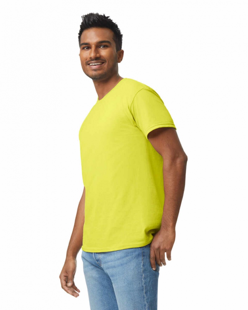 Safety Green Gildan 5000 Men's T-Shirts | ZMCL73510