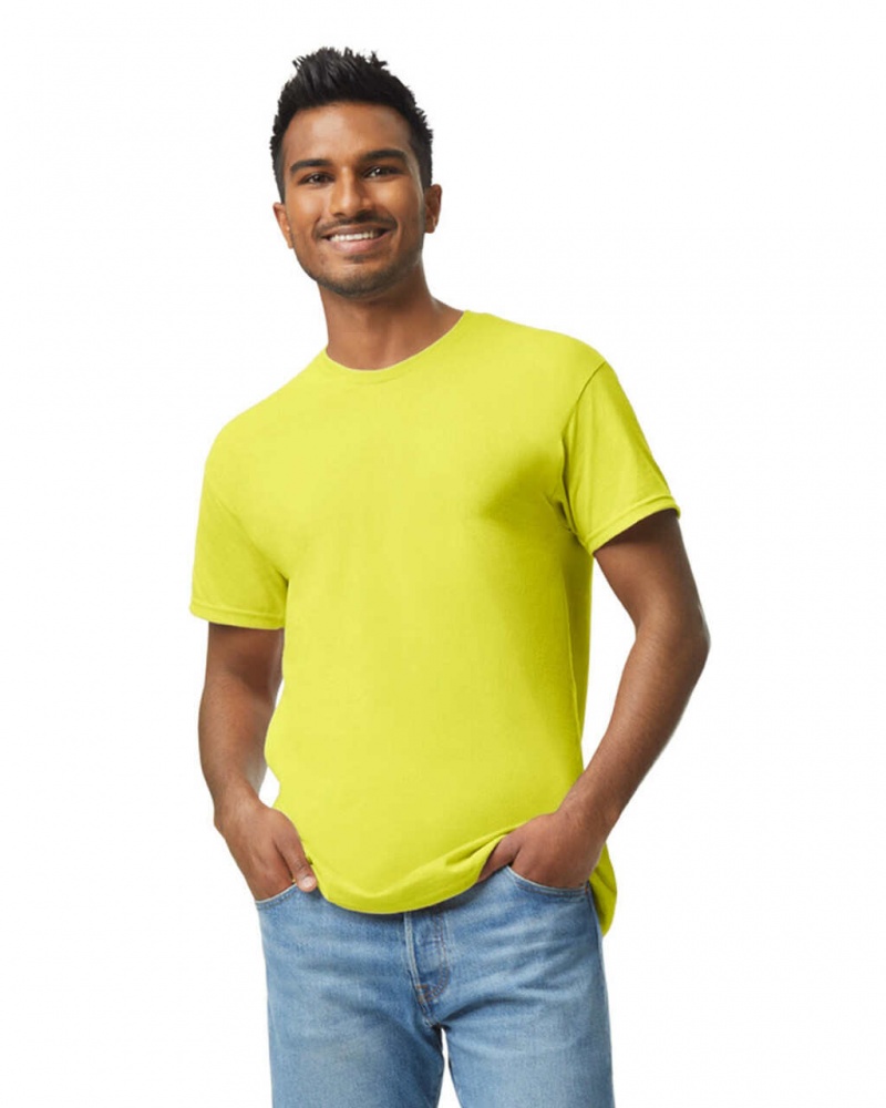 Safety Green Gildan 5000 Men\'s T-Shirts | ZMCL73510