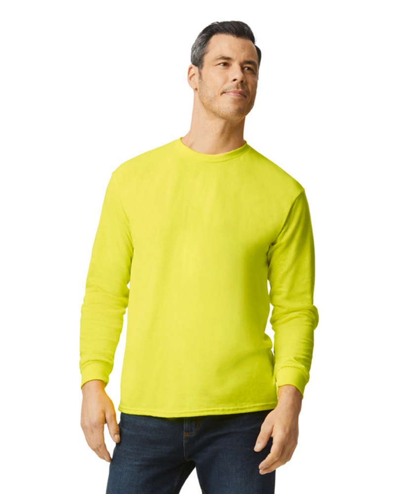 Safety Green Gildan 5400 Long Sleeve Men\'s T-Shirts | HUDV98437