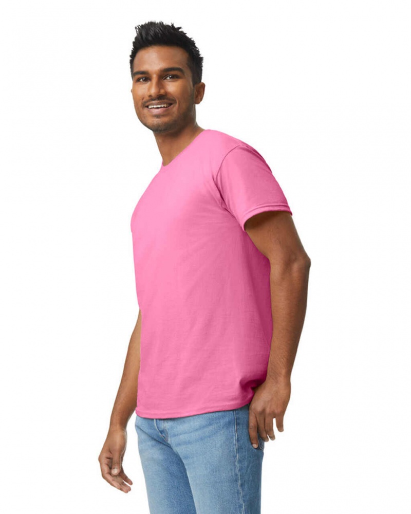 Safety Pink Gildan 5000 Men's T-Shirts | QRIS17843