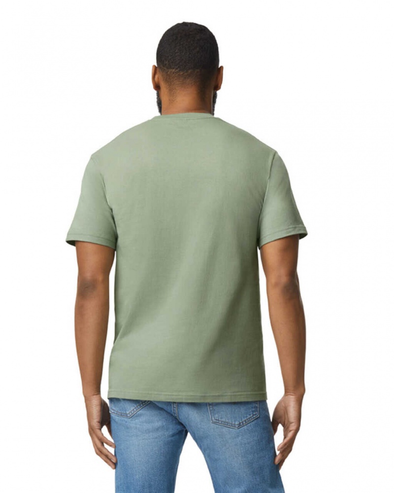 Sage Gildan 65000 Midweight Men's T-Shirts | MZGC15690