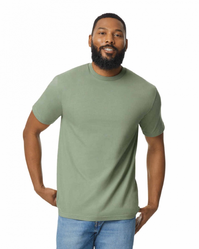 Sage Gildan 65000 Midweight Men\'s T-Shirts | MZGC15690