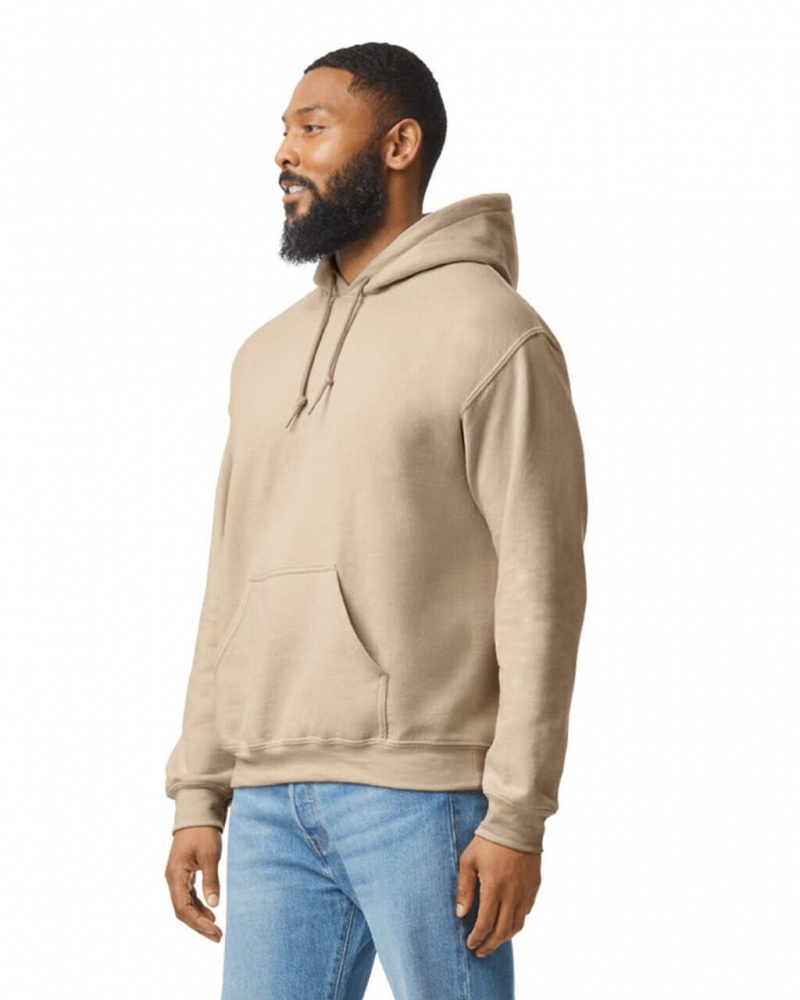 Sand Gildan 18500 Hoodie Men's Sweatshirt | TMIJ30172