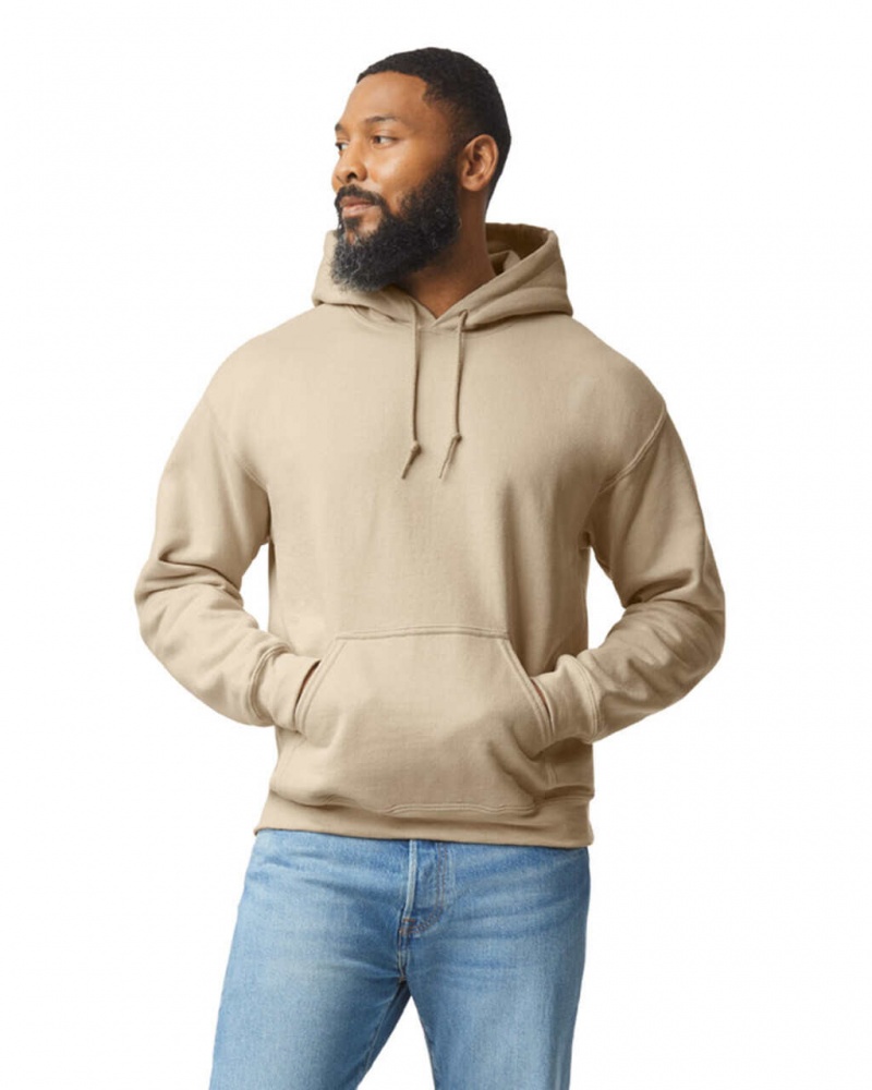 Sand Gildan 18500 Hoodie Men\'s Sweatshirt | TMIJ30172