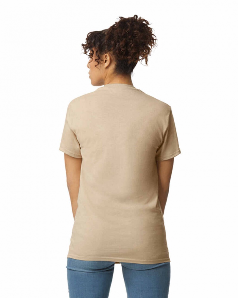 Sand Gildan 2300 with Pocket Women's T-Shirts | RXPN06289