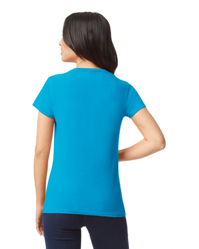 Sapphire Gildan 5000L Women's T-Shirts | IKHS54197