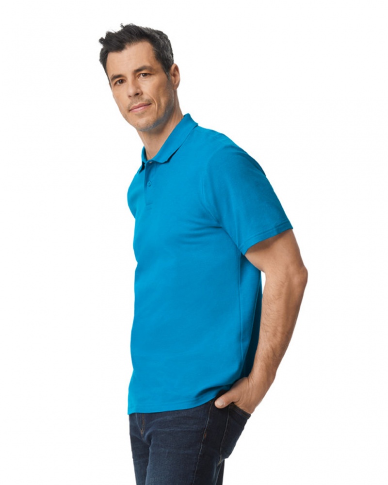 Sapphire Gildan 64800 Pique Polo Men's Polo | NCTO81207