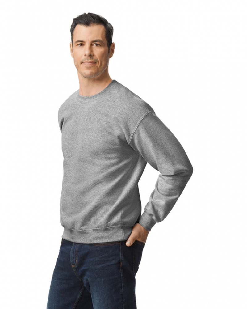 Sport Grey Gildan 12000 Crewneck Sweatshirt Men's Sweatshirt | TVEN18543