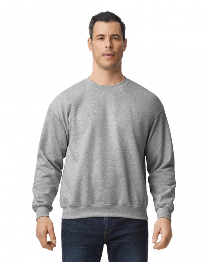 Sport Grey Gildan 12000 Crewneck Sweatshirt Men\'s Sweatshirt | TVEN18543