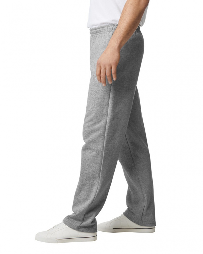 Sport Grey Gildan 18400 Open Bottom Sweatpants Men's Sweatpants | XAKZ14326