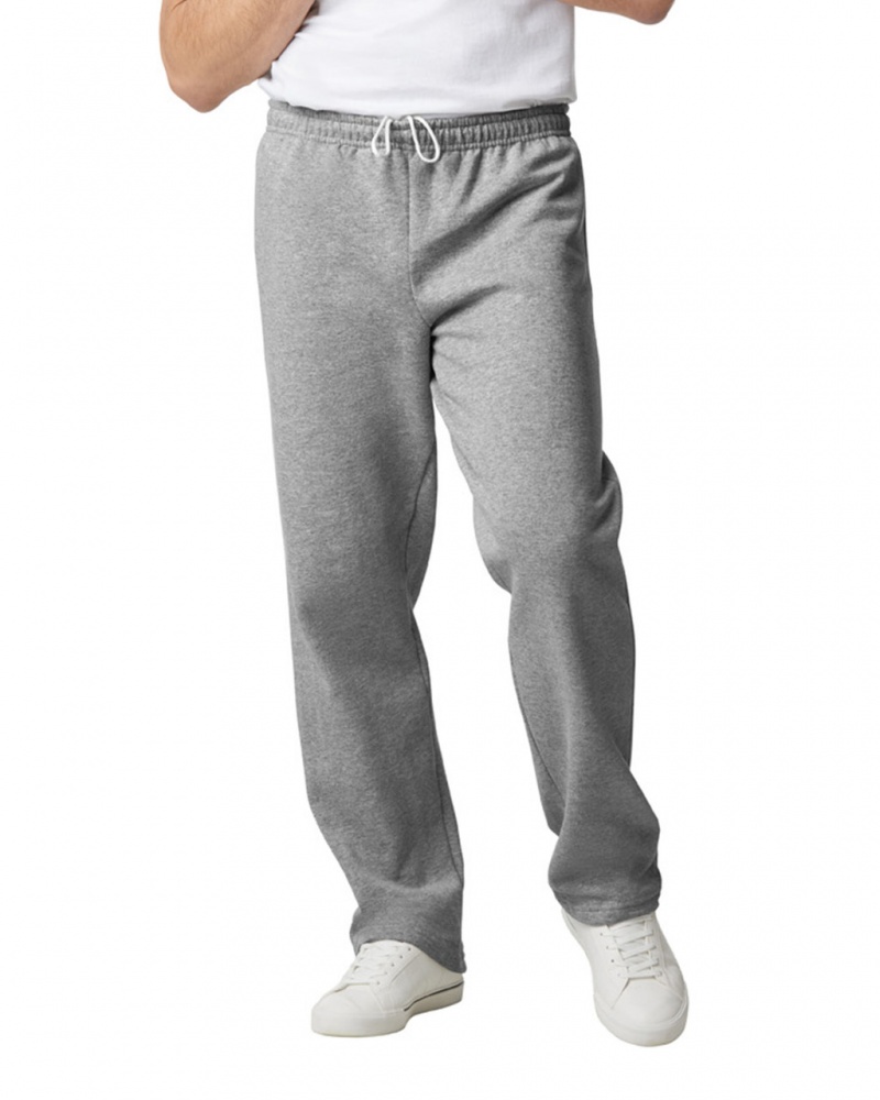 Sport Grey Gildan 18400 Open Bottom Sweatpants Men's Sweatpants | XAKZ14326