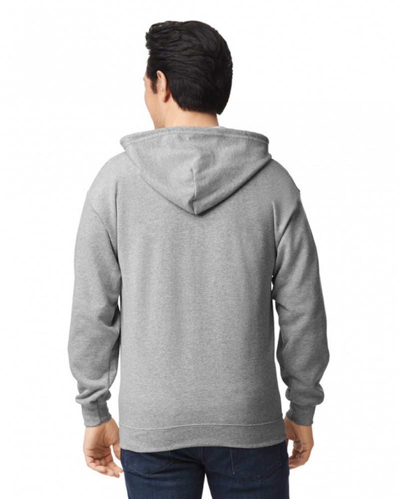 Sport Grey Gildan 18600 Full Zip Hoodie Men's Hoodie | NMIL48236