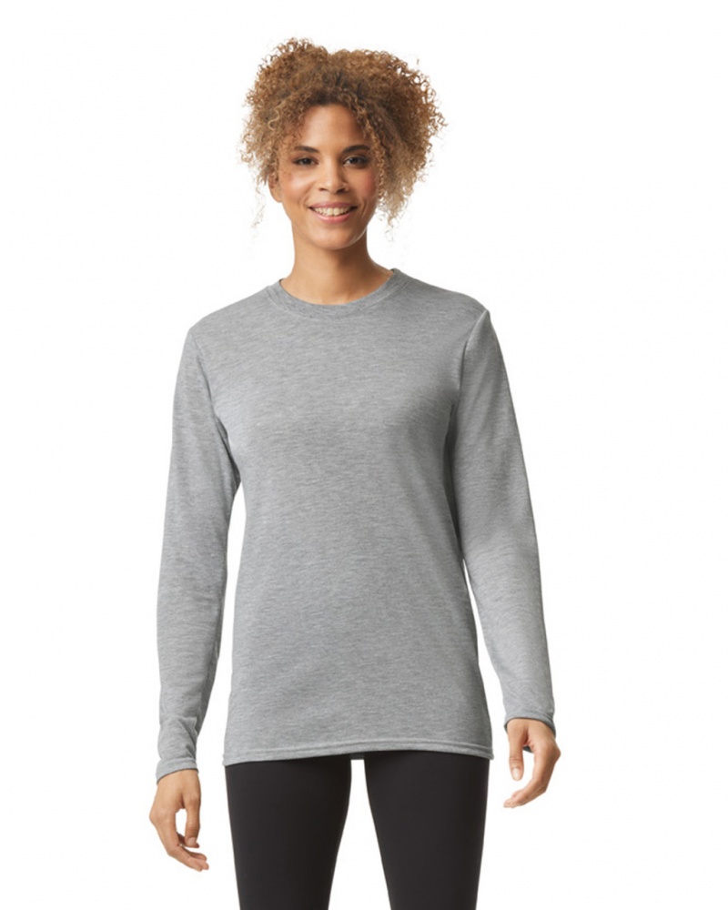 Sport Grey Gildan 42400 Long Sleeve Women\'s T-Shirts | MPHY53821