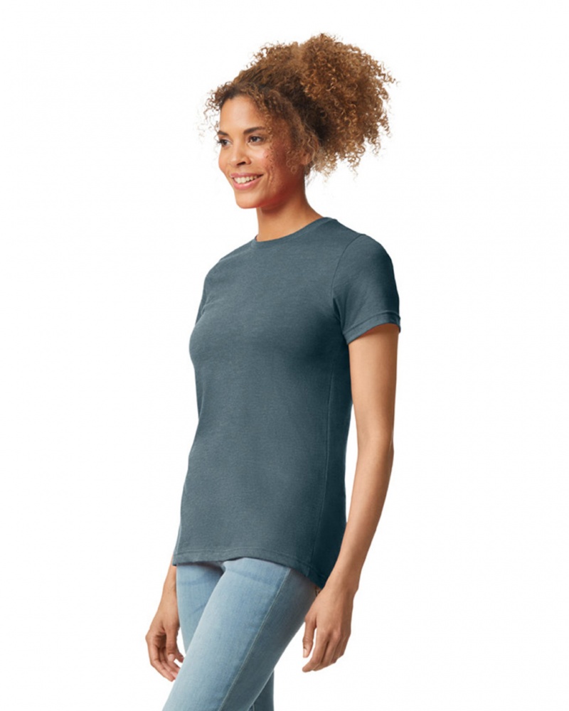 Steel Blue Gildan 67000L CVC Women's T-Shirts | CZED01453