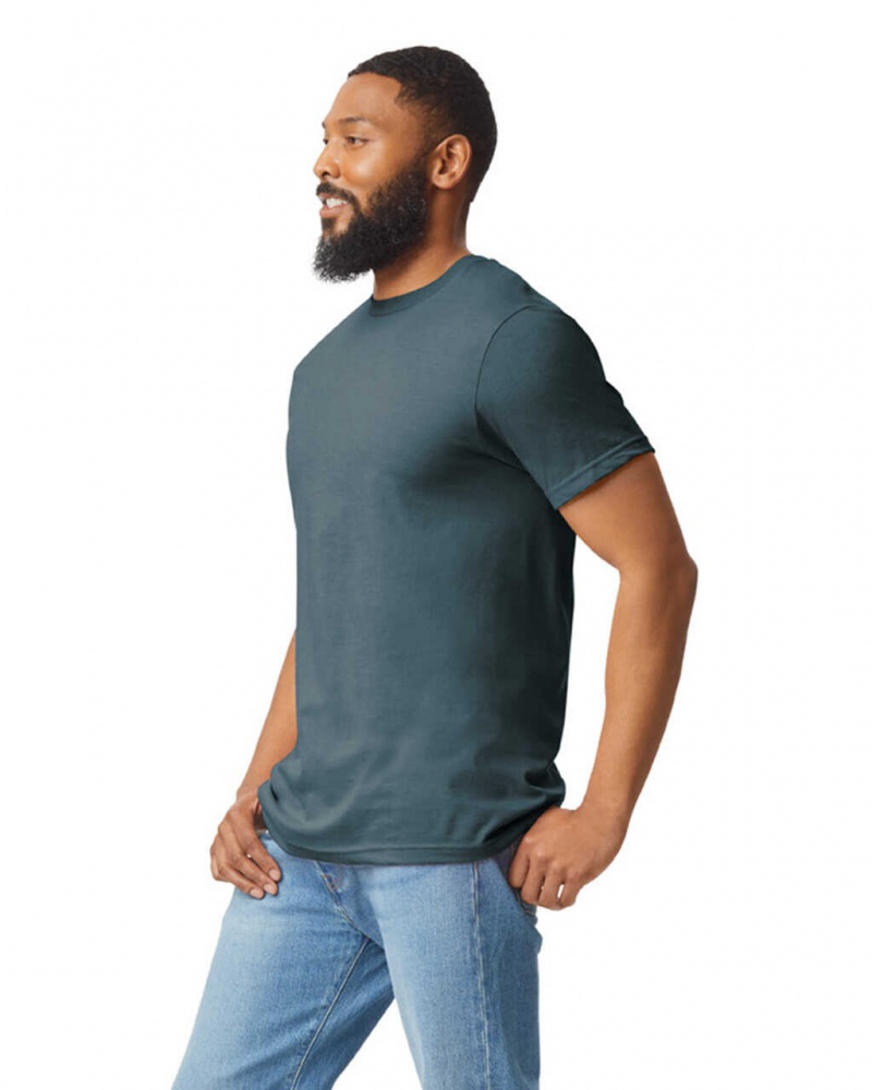 Steel Blue Gildan 67000 CVC Men's T-Shirts | UFSZ23651