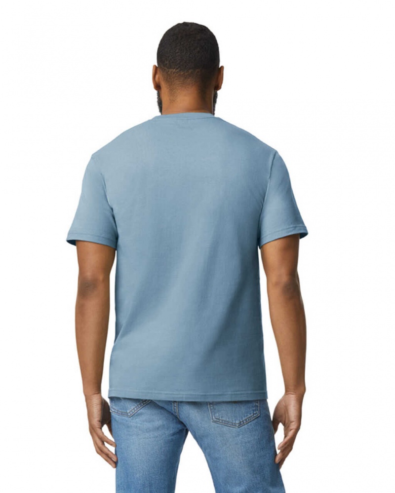 Stone Blue Gildan 65000 Midweight Men's T-Shirts | OHIT18507