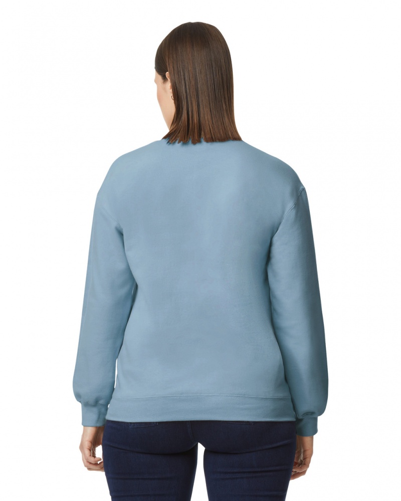 Stone Blue Gildan SF000 Midweight Fleece Crewneck Women's Sweatshirt | QJPW85612