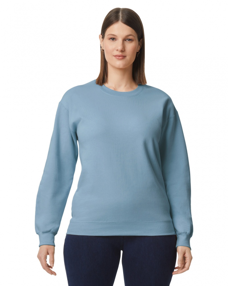 Stone Blue Gildan SF000 Midweight Fleece Crewneck Women\'s Sweatshirt | QJPW85612