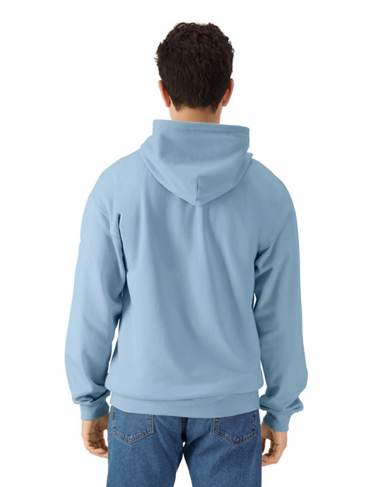 Stone Blue Gildan SF600 Midweight Fleece Full Zip Hoodie Men's Sweatshirt | SNAJ40391