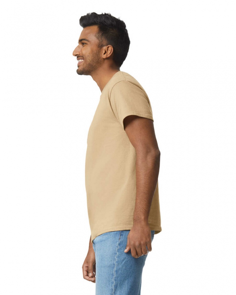 Tan Gildan 2000 Men's T-Shirts | PNZW62350