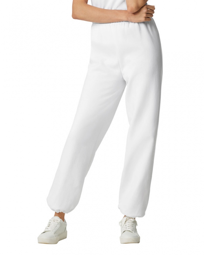 White Gildan 18200 Women's Sweatpants | HMSX68051