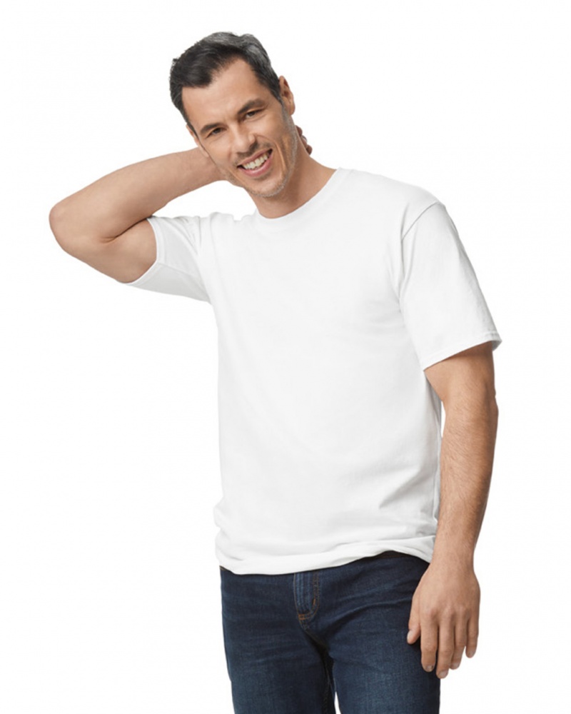 White Gildan 2000T Tall Men's T-Shirts | SLUP75841