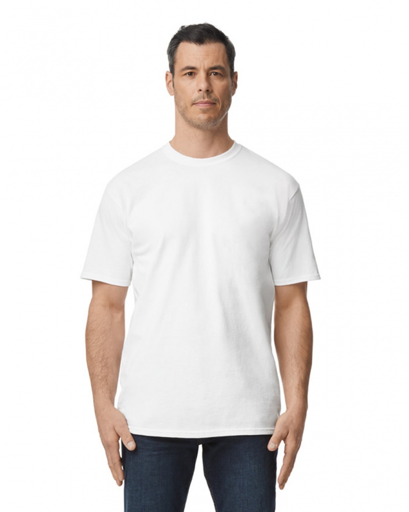 White Gildan 2000T Tall Men\'s T-Shirts | SLUP75841